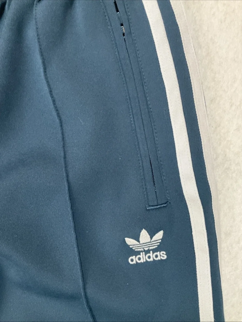 Adidas Track Pants Womens XS Blue Tiro Zip Pockets Trefoil Athletic Tapered Zip